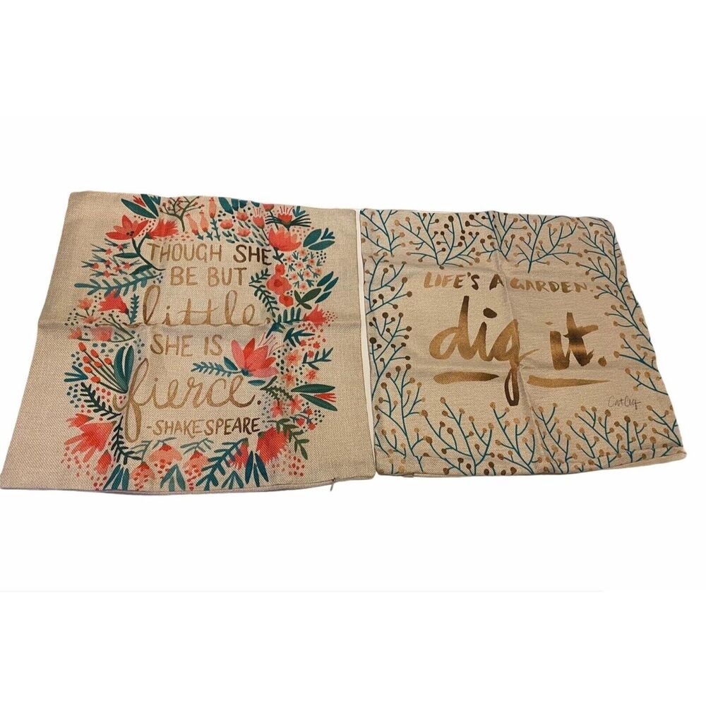 Accent Pillow Covers Set Of Two Decorative 17 X 17 Inch Inspirational Unbranded